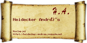 Heidecker András névjegykártya